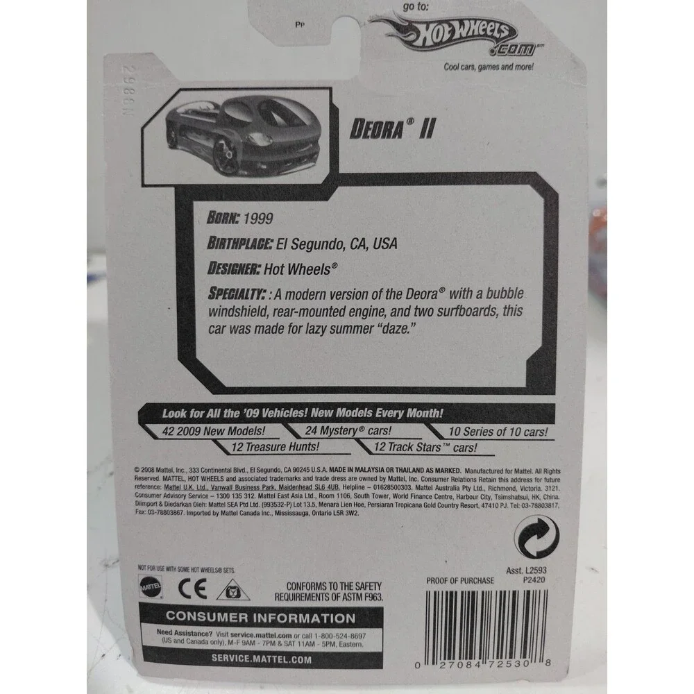 NIP Hot Wheels Designs 09 1:64 Die Cast Deora II w/ Surfboards